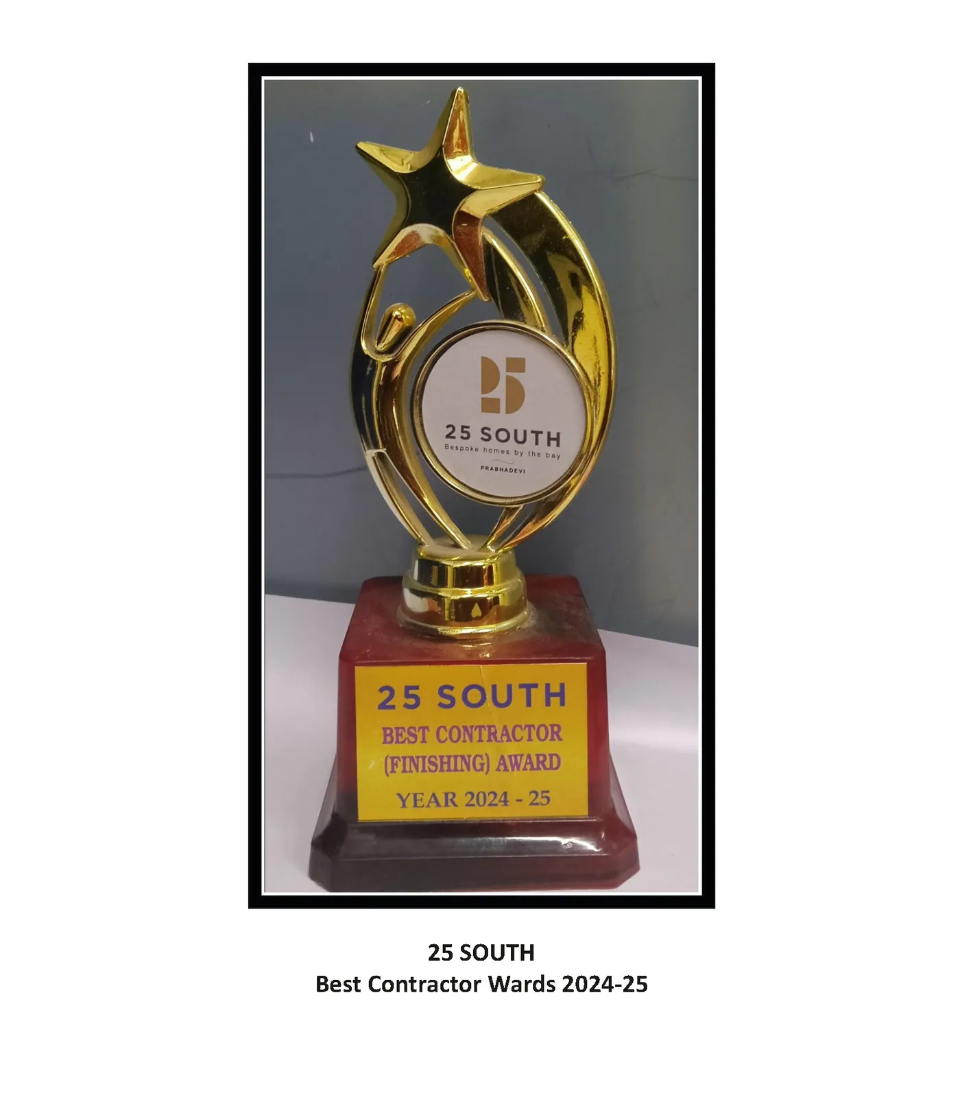 Best Contractor (Finishing) Award — 25 South, Prabhadevi, 2024–25