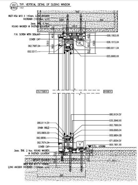 Windows & Doors — vertical detail drawing