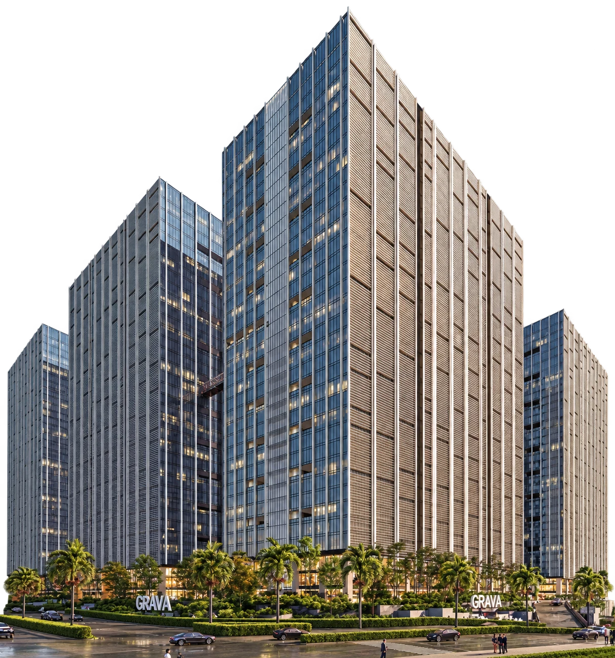 Completed façade